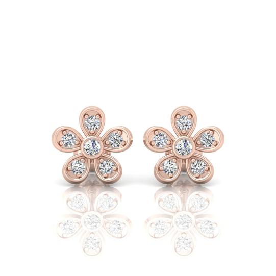 0-10-ct-natural-round-diamond-flower-style-stud-earring-crafted-in-9k-gold